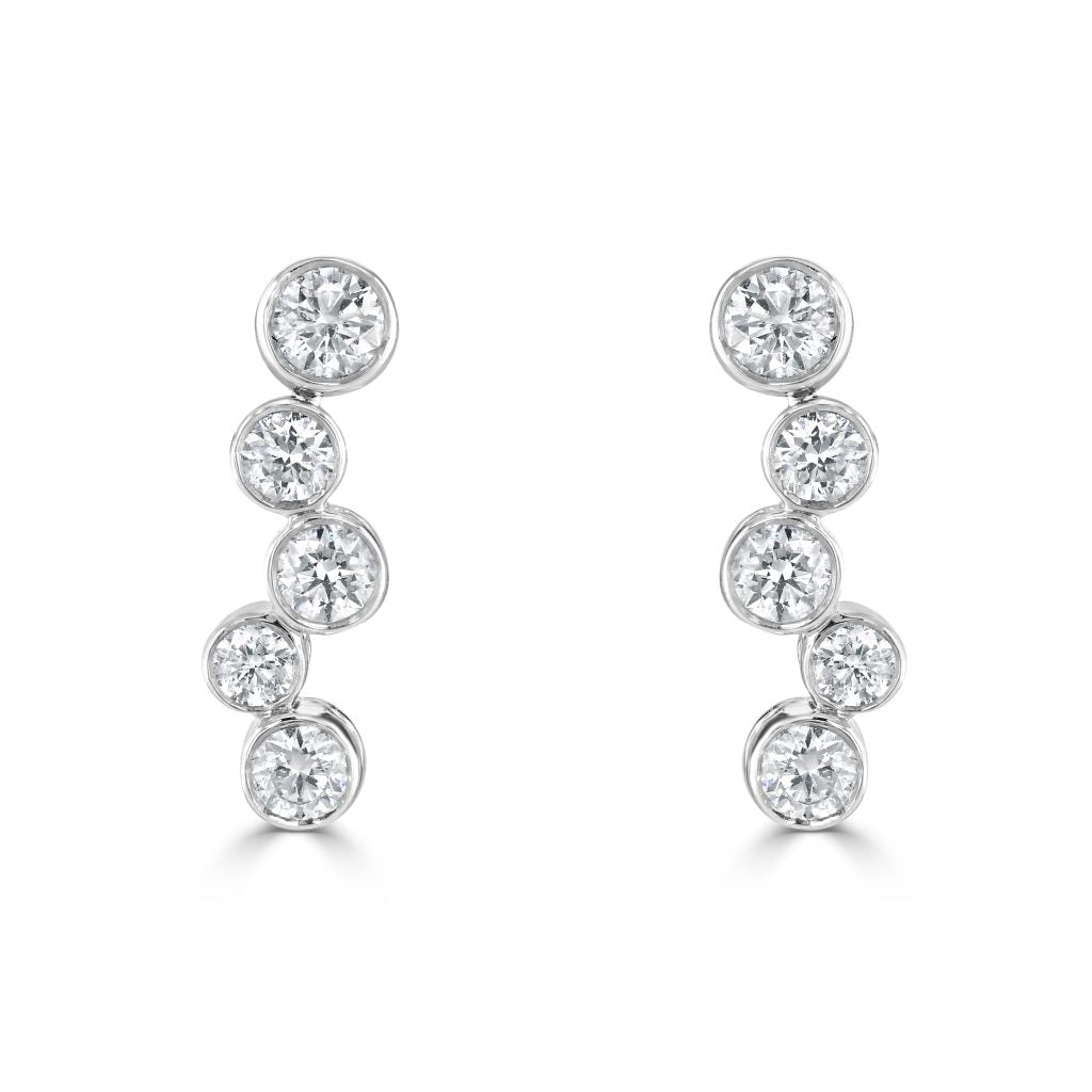 18ct White Gold Diamond Drop Earrings