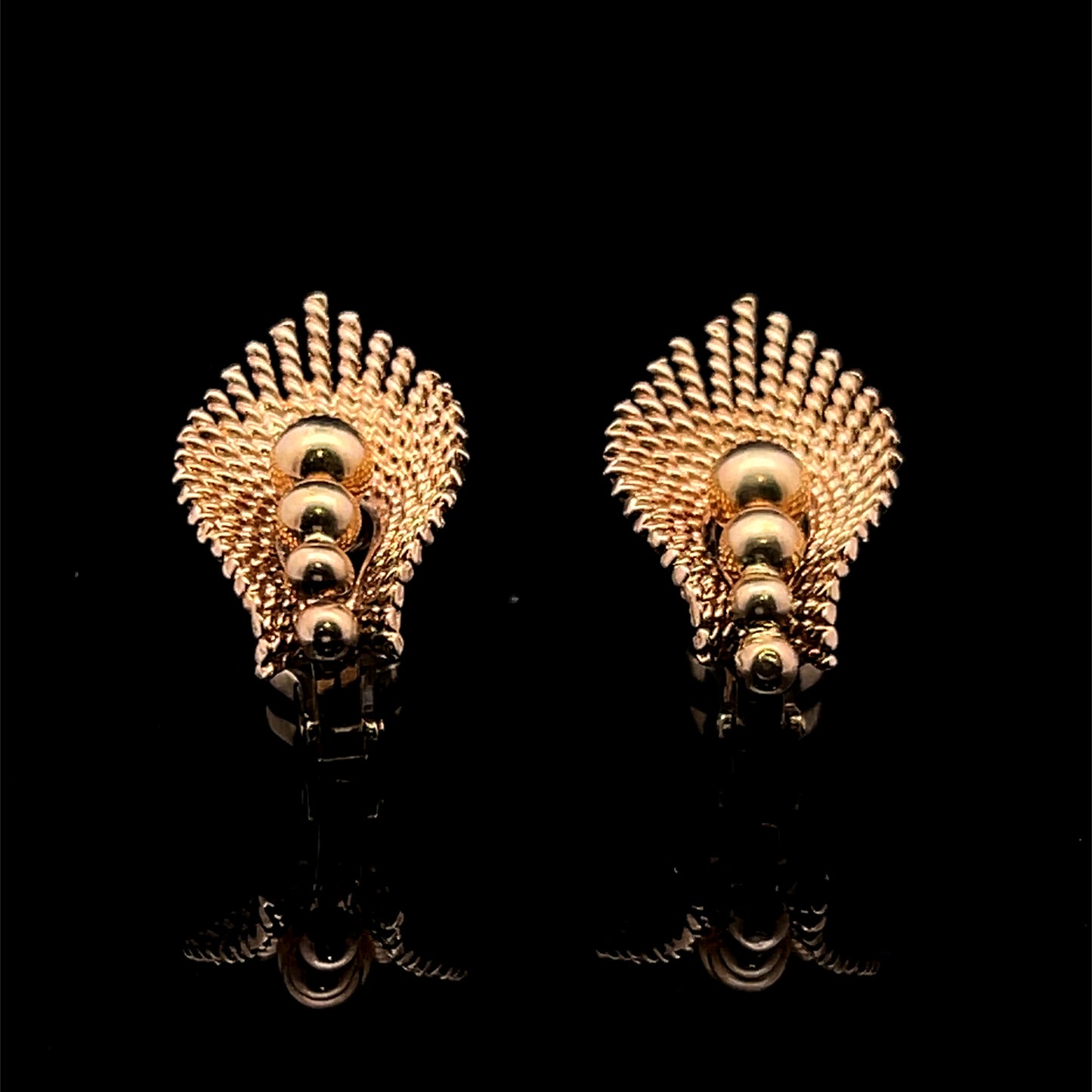 9 ct Yellow Gold Vintage Earrings by Kutchinsky