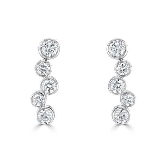 18ct White Gold Diamond Drop Earrings