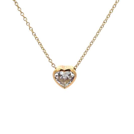 18ct Yellow Gold Heart Diamond Pendant