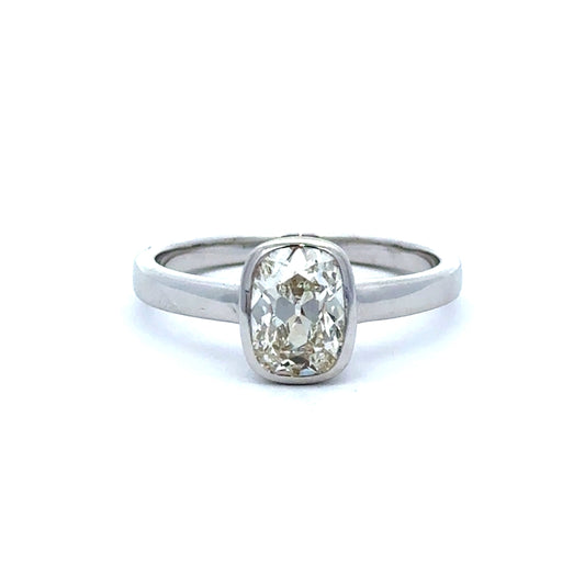 18ct White Gold 1.23ct I VS1 Certified Old Mine Cut Diamond Ring