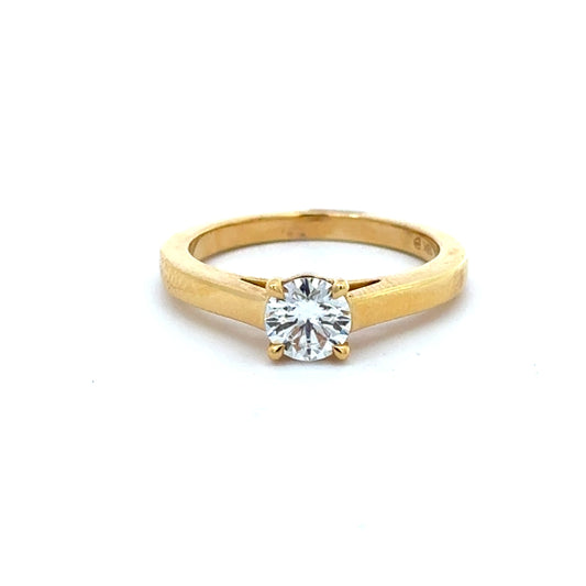 18ct Yellow Gold Diamond Solitaire Ring