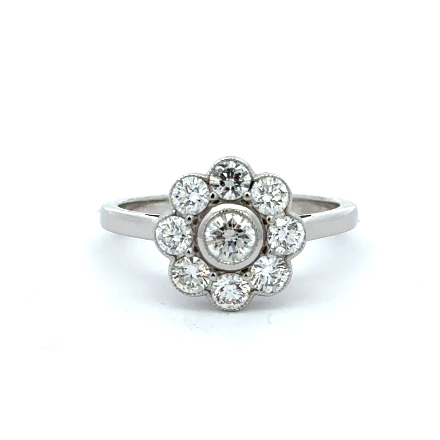 18ct White Gold Diamond Cluster Ring
