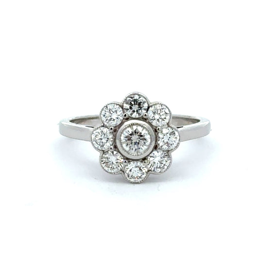 18ct White Gold Diamond Cluster Ring