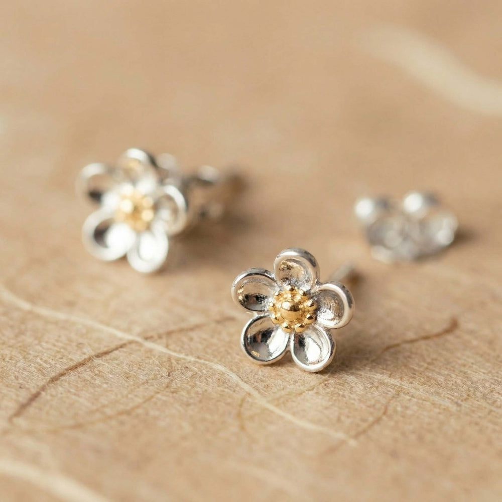 Blossom Wood Rose Stud Earrings