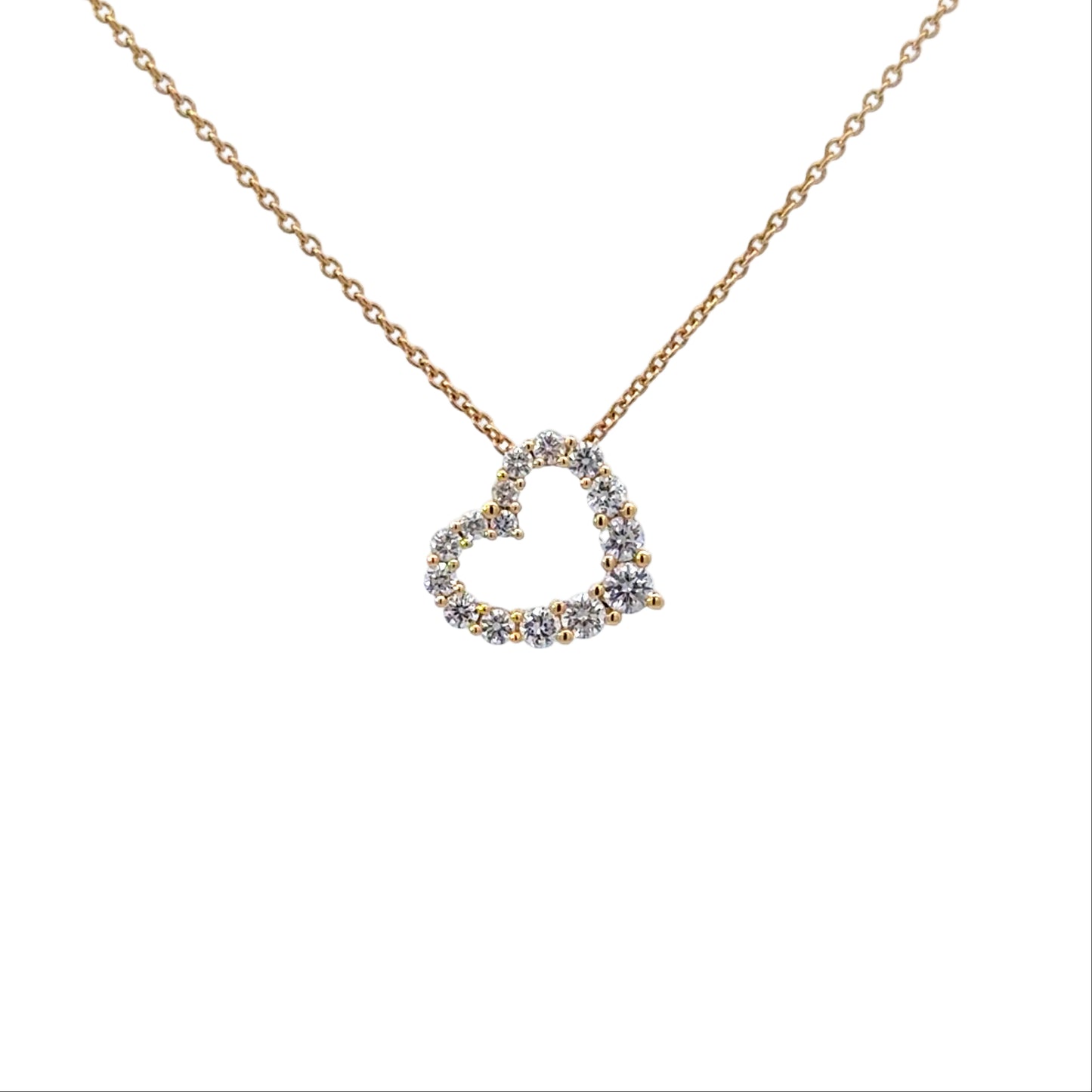 18ct Yellow Gold Diamond Heart Pendant