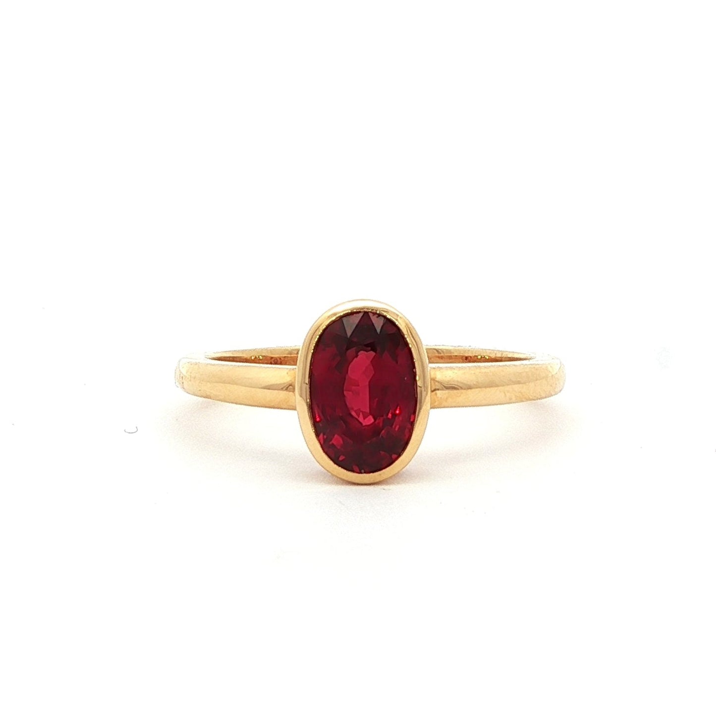 18ct Yellow Gold 1.33ct Oval Ruby Ring