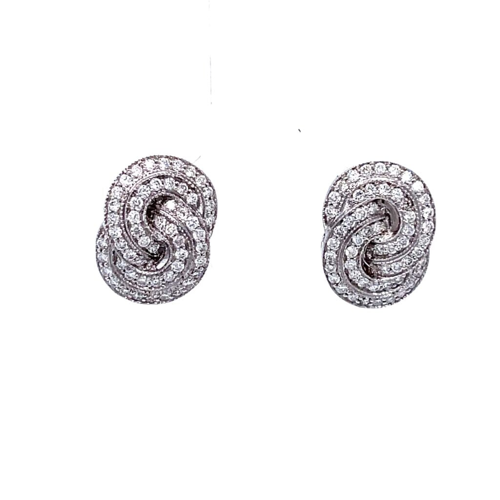 18ct White Gold Diamond Stud Earrings