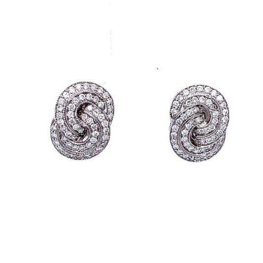18ct White Gold Diamond Stud Earrings