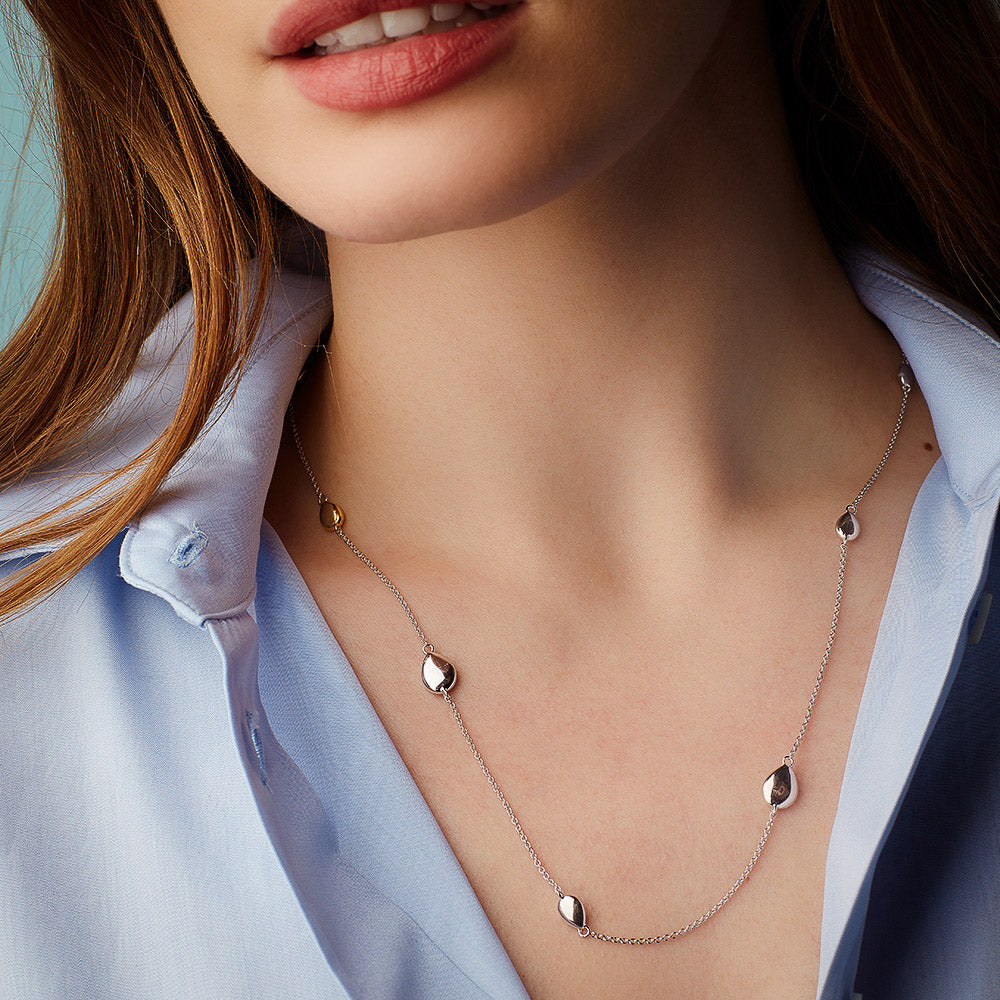 Coast Pebble Golden Station Necklace