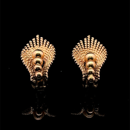 9 ct Yellow Gold Vintage Earrings by Kutchinsky