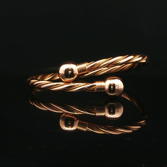 18ct Yellow Gold Twisted Torque Bracelet