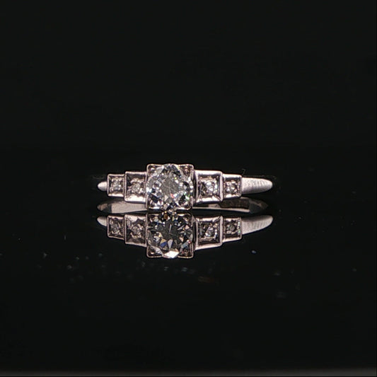 18ct White Gold, Platinum Five Stone Diamond  Ring