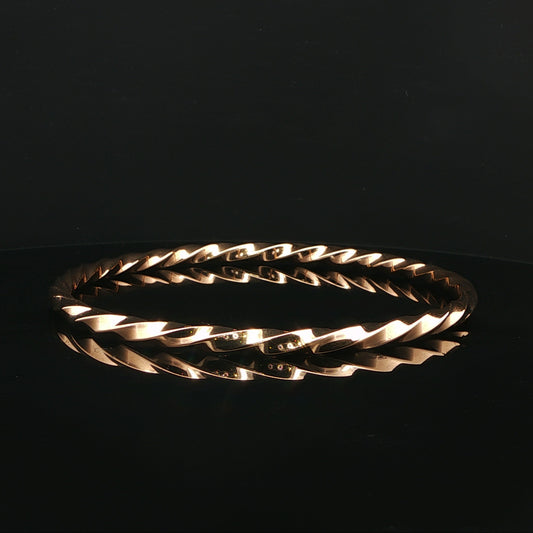 9ct Yellow Gold Textured Bangle