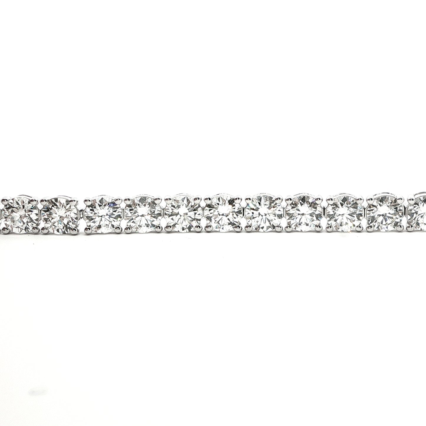 18ct White Gold Diamond Line Bracelet – 14.60ct, Individually GIA Certified