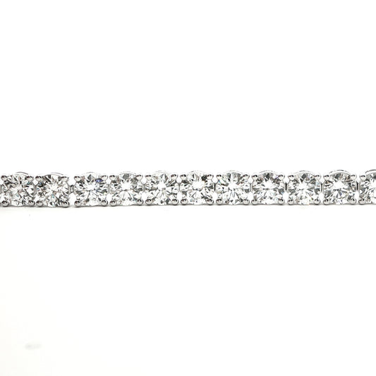 18ct White Gold Diamond Line Bracelet – 14.60ct, Individually GIA Certified