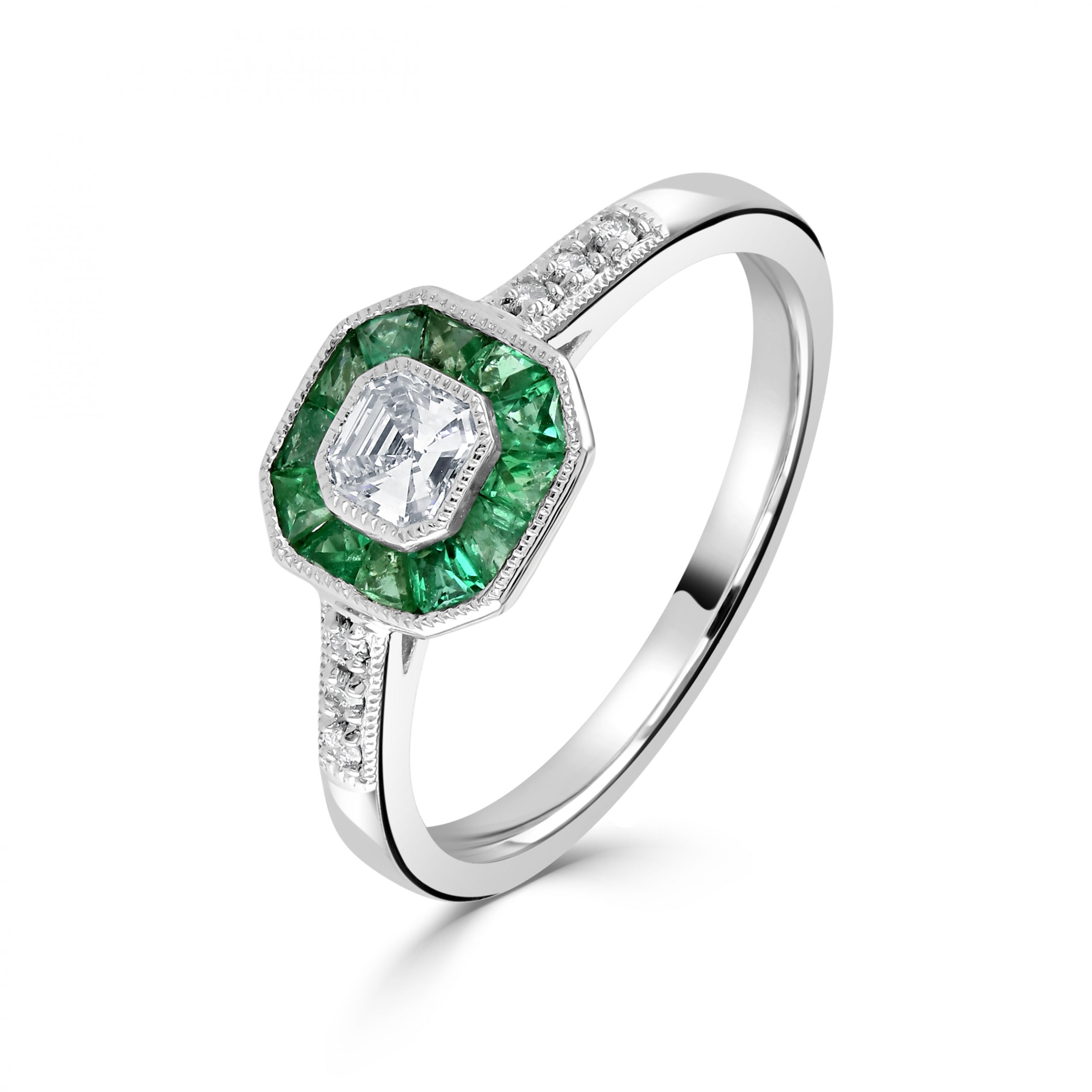 Alternating Emerald Cut Diamond and Asscher Cut Emerald Ring – Bailey's  Fine Jewelry