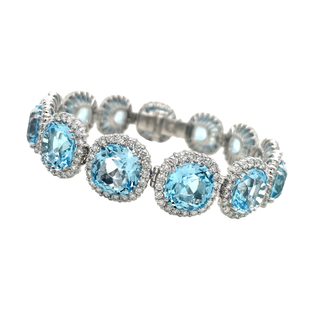 Blue Topaz And Diamond Bracelet #103499 - Seattle Bellevue | Joseph Jewelry